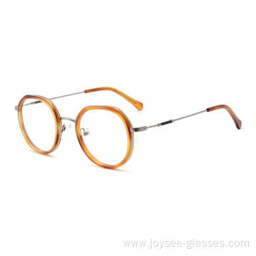 Fashion Colors New Combined Metal Round Acetate Material Eyewear Frame